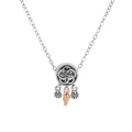 Fashionable starfish and seashell pendant necklace with silver and rose gold nautical charms - 45cm / Ocean Theme Set (NC06)