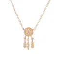 Fashionable rose gold dreamcatcher pendant necklace with feathers on white background - 45cm / Rose Gold Dreamcatcher (NC12)