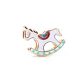 Breloque cheval à bascule doré avec émail coloré pour bracelets personnalisés DIY - Forme de Cheval à Bascule (Or 5)