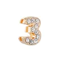 Perle chiffre 3 dorée avec strass blancs pour bracelets et bracelets de montre DIY - Or Chiffre 3