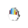 Perle arc-en-ciel en émail et nuage blanc pour bracelets à maille de 10mm style DIY - Forme de Nuage (Argent 1)