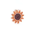 Charm tournesol doré avec pétales en émail orange et trou de 10mm pour bracelets mesh - Style Tournesol (Or 8)