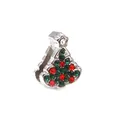 Charm sapin de Noël argenté avec cristaux colorés pour bracelets en maille DIY - Sapin de Noël (12) / Argent