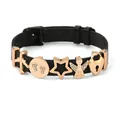 Black mesh keeper bracelet with rose gold airplane, star, and my angel charms for women - Airplane And Angel Style (款式二)