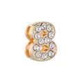 Perle coulissante dorée chiffre 8 avec strass pour bracelets et montres de 10mm - Or Chiffre 8