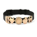 Black Milanese mesh bracelet with rose gold fox and starfish charms on white background - Fox And Bow Style (Style 4)