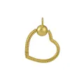 Pendentif cœur doré pour bijoux avec texture de corde torsadée et fermoir à perles - Style de Texture Torsadée / Or