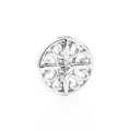 Boucles d'oreilles ajourées en argent avec zircon central sur fond blanc - Rond Creux avec Pierre (Argent 12)