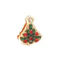Charme sapin de Noël avec cristaux rouges et verts pour bracelets en maille 10mm - Sapin de Noël Strass (12) / Or