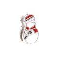 Charme bonhomme de neige avec chapeau rouge et sucre d'orge pour bracelets de 10mm - Bonhomme de Neige (11) / Argent
