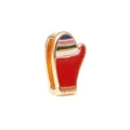 Charm de Noël moufle rouge 10mm avec émail coloré et plaquage doré pour bracelet - Moufle à Rayures (10) / Or