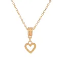 Collana minimalista dorata con ciondolo a cuore traforato e dettagli in rilievo - 45cm / Cuore Vuoto Dorato (NC13)