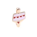 Pendentif toupie dorée avec émail rouge et blanc pour bracelets en maille DIY bijoux - Forme de Dreidel (Or 11)