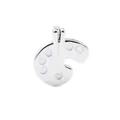 Charm palette d'artiste argenté avec touches roses pour bracelet DIY - Forme de Palette d'Art (Argent 13)