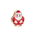 Pendentif Père Noël en émail rouge et blanc sur base dorée pour bracelets en maille - Père Noël (6) / Or rose