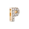 Charm lettre P dorée avec strass blancs pour bracelets à sangle plate de 10 mm - Lettre P Dorée