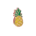 Charme d'ananas pour bracelet en maille avec émail jaune et vert en or rose - Forme d'Ananas (Or Rose 7)