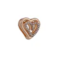Perla a cuore in oro rosa con cristalli scintillanti per accessori per bracciali DIY - Doppio Cuore Oro (Oro 2)