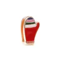 Charm gant de Noël rouge pour bracelet en maille keeper avec émail et finition dorée - Moufle à Rayures (10) / Or rose