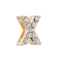 Charm lettre X en alliage doré avec strass pour porte-clés de 10mm et bracelets de montre - Lettre X Dorée