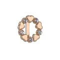 Perla da 10mm dorata con strass e motivo a cuore per braccialetti fai-da-te - Anello di Cuore Oro (Oro 5)