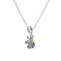Silver unicorn necklace with colorful crystals and rainbow mane on a fine chain - 45cm / Silver Unicorn (NC04)