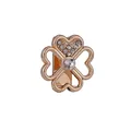 Ciondolo quadrifoglio oro rosa con strass per accessori bracciale fai-da-te 10mm - Trifoglio Oro (Oro 6)