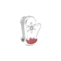 Charme de moufle de Noël avec flocon de neige en émail pour bracelets à mailles - Moufle Flocon (7) / Argent