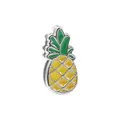 Charme d'ananas en émail pour bracelet en maille 10mm en jaune et vert - Forme d'Ananas (Argent 7)