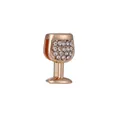 Charm a calice di vino in oro rosa con cristalli per bracciali slider da 10mm - Calice da vino Oro (Oro 9)