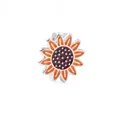 Charm tournesol pour bracelets DIY avec émail orange vif et détails argentés fins - Forme de Tournesol (Argent 8)