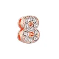 Charm chiffre 8 en or rose serti de cristaux pour bracelets en maille 10mm - Numéro 8 (Or Rose 8)