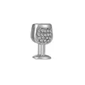 Charm a calice di vino in argento con cristalli per bracciali scorrevoli da 10 mm - Calice da vino Argento (Argento 9)