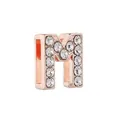 Perle coulissante lettre M or rose avec strass pour bracelets en maille 10mm - Lettre M (Or Rose)