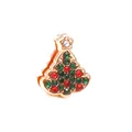 Charm sapin de Noël or rose avec pierres rouges et vertes pour bracelets en maille - Sapin de Noël (12) / Or rose
