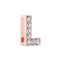 Charme lettre L en or rose serti de cristaux pour bracelets de 10mm - Lettre L (Or Rose)