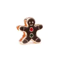 Charme de bonhomme en pain d'épice en métal doré et émail brun pour bracelets de Noël - Bonhomme en Pain d'Épice (13) / Or rose
