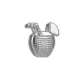 Ciondolo cocktail al cocco in argento con trama fine e strass scintillanti - Coppa di Cocco Argento (Argento 11)