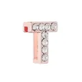 Perle coulissante lettre T or rose avec diamants pour breloques bracelet de 10mm - Lettre T (Or Rose)