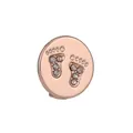 Charm MOM da 10mm in oro rosa per cinturino con pendente di impronte di bimbo in cristallo - Impronta Oro Rosa (Oro Rosa 7)