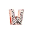 Charm lettre W en or rose avec cristaux pour accessoires de bracelet maille 10mm - Lettre W (Or Rose)