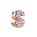 Charme lettre S en or rose avec zircons pour bracelets coulissants DIY de 10mm - Lettre S (Or Rose S)