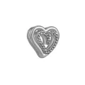 Ciondolo a cuore in argento con cristalli scintillanti per cinturini orologio DIY 10mm - Doppio Cuore Argento (Argento 2)