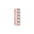Passant de bracelet or rose 10mm orné de cinq cristaux alignés verticalement - Lettre I (Or Rose)