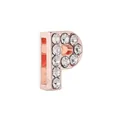 Charme lettre P en or rose avec strass brillants pour bracelets de 10mm de large - Lettre P (Or Rose)