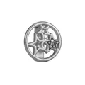 Ciondolo tondo argento con stelle scintillanti per bracciali fai-da-te da 10mm - Stella Argento (Argento 4)
