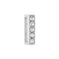 Charm coulissant rectangulaire argenté avec cristaux pour bracelet en maille 10mm - Argent I