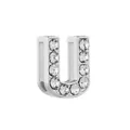 Charme lettre U argentée serti de zircons pour bracelets en maille de 10mm - Argent U