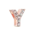 Perle lettre Y en or rose avec cristaux pour bracelets à breloques de 10mm - Lettre Y (Or Rose Y)