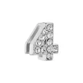 Charm numéro 4 argenté avec cristaux sertis pour bracelets et montres de luxe - Argent 4